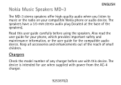 Nokia Music Speakers MD-3 User Guide