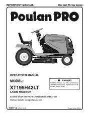 Poulan XT195H42LT User Manual