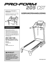 ProForm 205 Cst Treadmill Dutch Manual