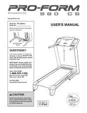 ProForm 980 Cs Treadmill English Manual