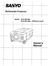 Sanyo PLC-EF10NZL Owners Manual
