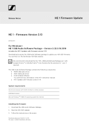 Sennheiser HE 1 Release Notes - HE 1 Firmware - Version 3.13