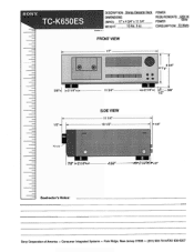 Sony TC-K650ES Installation Guide