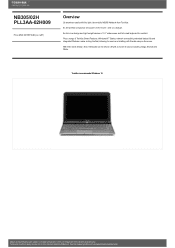 Toshiba NB305 PLL3AA-02H009 Detailed Specs for Netbook NB305 PLL3AA-02H009 AU/NZ; English