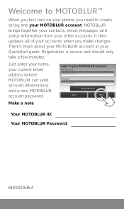 Motorola BACKFLIP MOTOBLUR Insert
