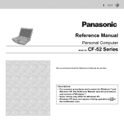 Panasonic CF-52ELNBD2M Reference Manual