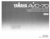 Yamaha AVC-70 Owner's Manual