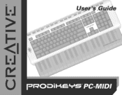Creative 70CF004000010 Prodikeys PC MIDI Users Guide