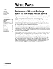 HP ProLiant 800 Performance of Microsoft Exchange Server 4.0 on Compaq ProLiant Servers