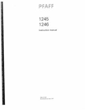 Pfaff 1245 - 1246 Owner's Manual
