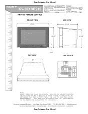 Sony KV-30XBR910 Dimensions Diagrams