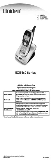 Uniden EXI8560 English Owners Manual