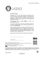 Vizio VOJ370F1A VOJ370F1A HDTV User Manual