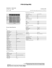 Frigidaire FFRA051ZA1 Product Specifications Sheet