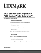 Lexmark P707 Photo Jetprinter User's Guide