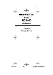 Marantz RC1400 RC1400 User Manual