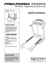ProForm 585 Perspective Treadmill Uk Manual