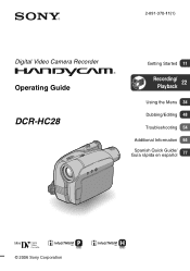 Sony DCR-HC28 Operating Guide