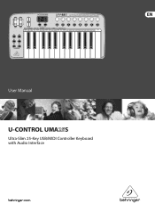 Behringer U-CONTROL UMA25S Manual