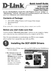 D-Link DCF-650W Quick Installation Guide
