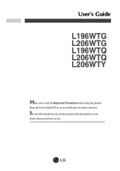 LG L206WTY-BF Owner's Manual (English)