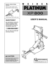 Weider Platinum Xp800 Canadian English Manual