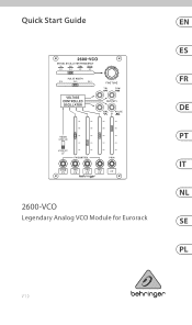 Behringer 2600-VCO Quick Start Guide