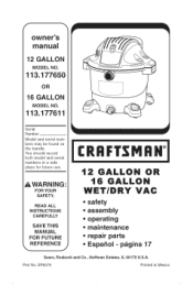 Craftsman 17765 Owners Manual