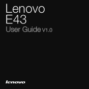 Lenovo E43 Laptop Lenovo E43 User Guide V1.0