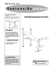 Weslo Bench 200 German Manual