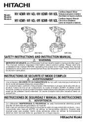 Hitachi WR18DLP4 Instruction Manual