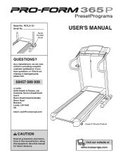 ProForm 365p Treadmill Uk Manual