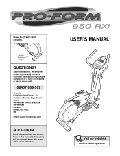 ProForm 950 Rxi Uk Manual