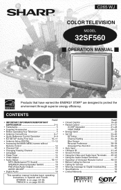 Sharp 32SF560 User Manual