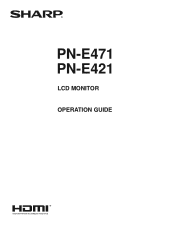 Sharp PN-E421 PN-E421 | PN-E471 Operation Manual