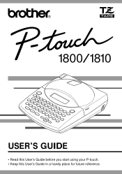 Brother International PT 1800 Users Manual - English and Spanish
