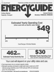 GE WSM2420DWW Energy Guide