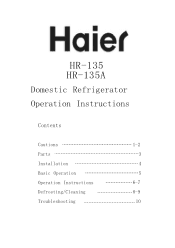 Haier HR-135 User Manual
