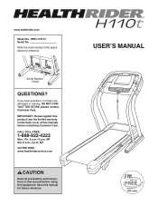 HealthRider H110t Treadmill English Manual