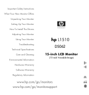 HP L1510 hp l1510 15'' lcd monitor - d5062a, user's guide