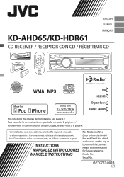 JVC KD-HDR61 Instructions