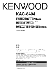 Kenwood KAC 8404 Instruction Manual