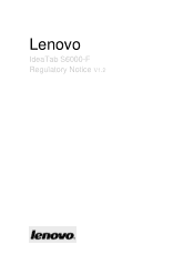 Lenovo S6000 Regulatory Notice (Rest of the World) - IdeaTab S6000-F Tablet