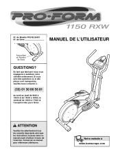 ProForm 1150 Rxw French Manual