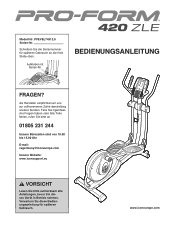 ProForm 420 Zle Elliptical German Manual