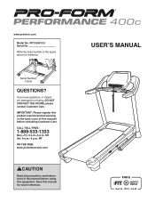 ProForm Performance 400 C Treadmill English Manual