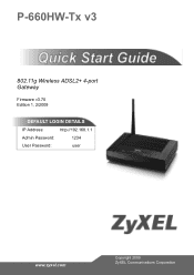 ZyXEL P-660HW-T1 v3 Quick Start Guide