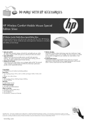 HP NU566AA HP Wireless Comfort (Silver) Mobile Mouse  -  Datasheet