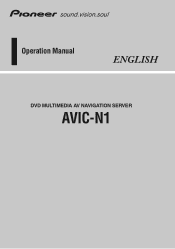 Pioneer AVIC N1 Owner's Manual