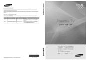Samsung PN58C500G2FXZA User Manual (user Manual) (ver.1.0) (English, French, Spanish)